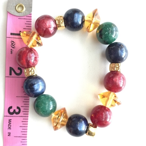 Vintage multicolor beaded bracelet - Picture 2 of 7